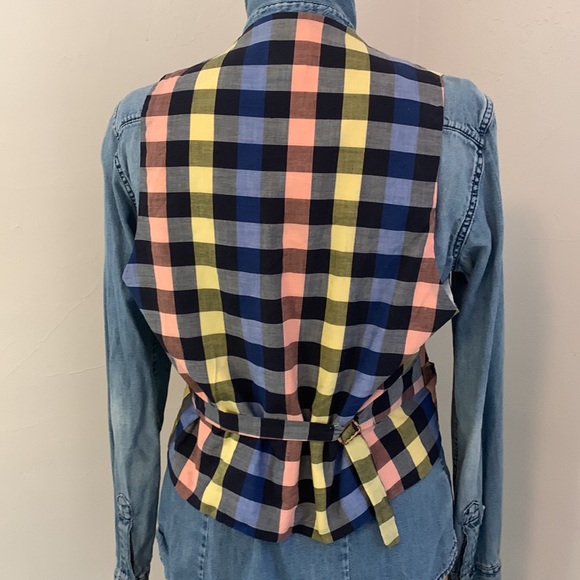 Annie Hall! Vintage 50’s/60’s cotton plaid vest. - Picture 3 of 12